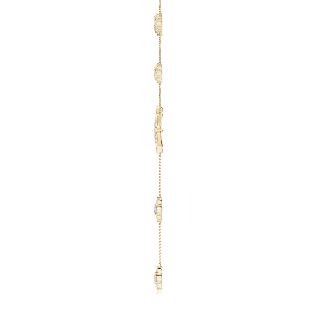 2.2mm HSI2 Diamond Starburst Lariat Style Necklace in Yellow Gold Side-1