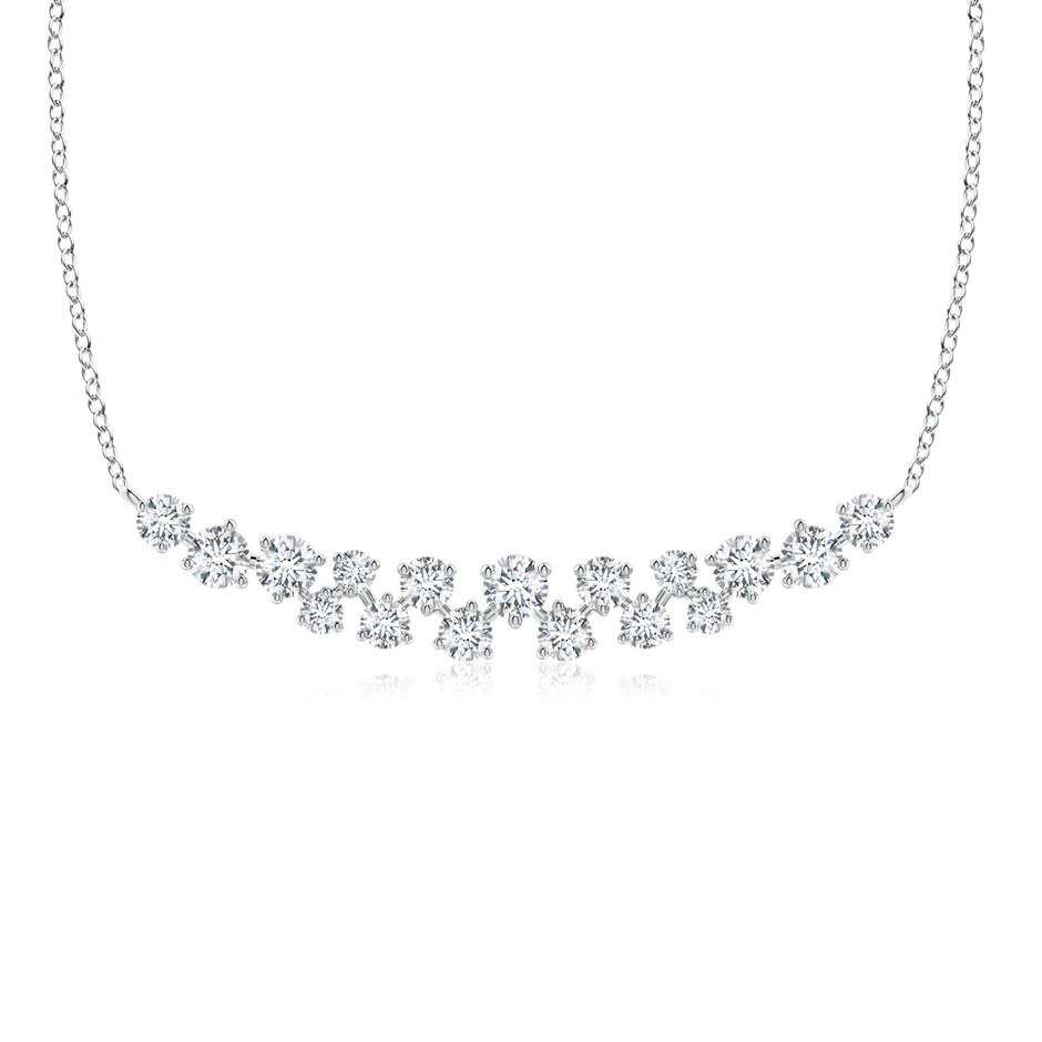 3mm GVS2 Stardust Diamond Cluster Bar Pendant Necklace in P950 Platinum 