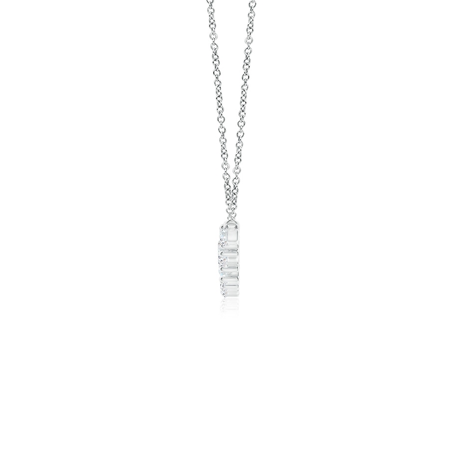 3mm GVS2 Stardust Diamond Cluster Bar Pendant Necklace in P950 Platinum side 1