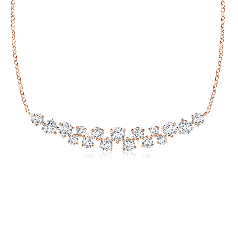 3mm GVS2 Stardust Diamond Cluster Bar Pendant Necklace in Rose Gold 
