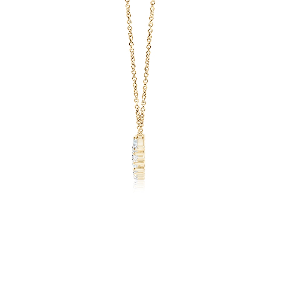 3mm GVS2 Stardust Diamond Cluster Bar Pendant Necklace in Yellow Gold side 1
