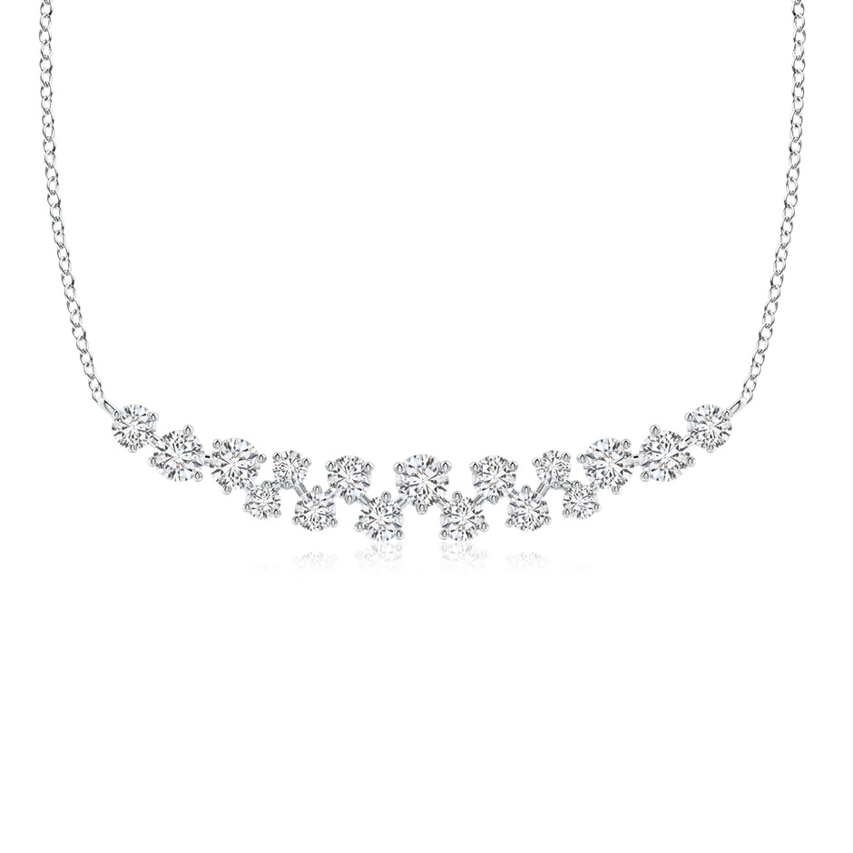 3mm HSI2 Stardust Diamond Cluster Bar Pendant Necklace in P950 Platinum 