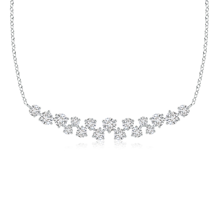 3mm HSI2 Stardust Diamond Cluster Bar Pendant Necklace in White Gold 