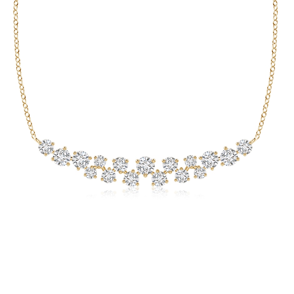 3mm HSI2 Stardust Diamond Cluster Bar Pendant Necklace in Yellow Gold 