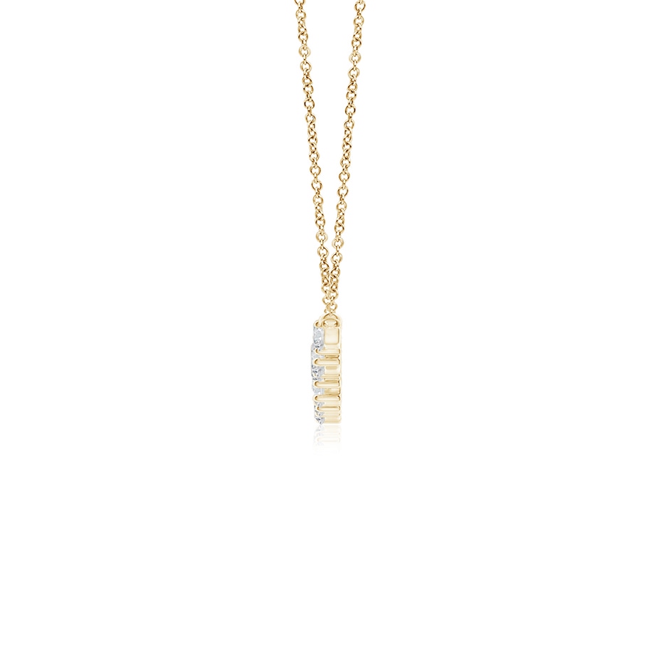3mm HSI2 Stardust Diamond Cluster Bar Pendant Necklace in Yellow Gold side 1