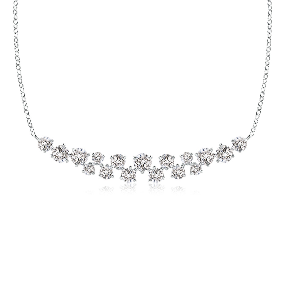 3mm IJI1I2 Stardust Diamond Cluster Bar Pendant Necklace in White Gold 
