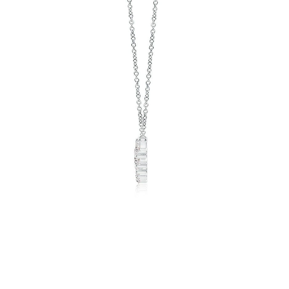 3mm IJI1I2 Stardust Diamond Cluster Bar Pendant Necklace in White Gold side 1