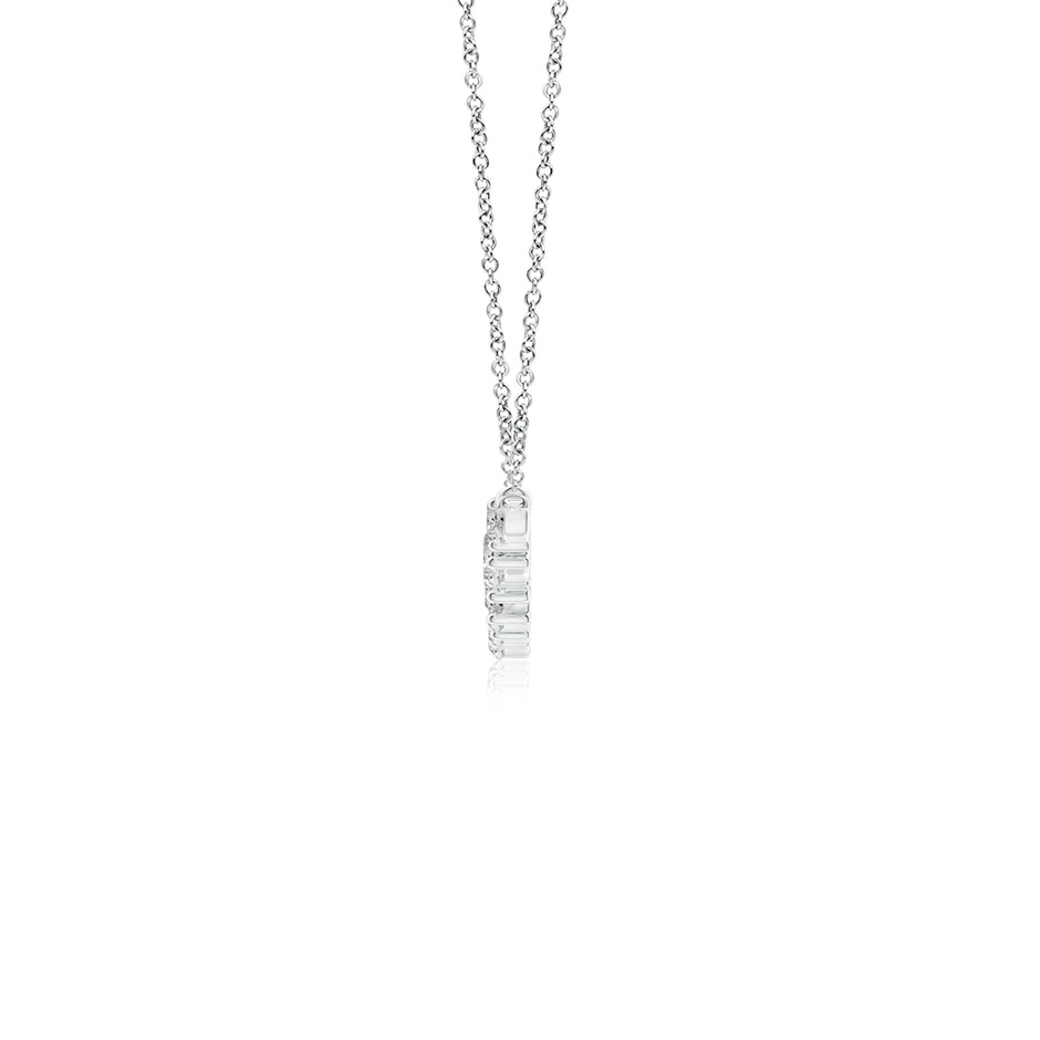 3mm KI3 Stardust Diamond Cluster Bar Pendant Necklace in White Gold side 1
