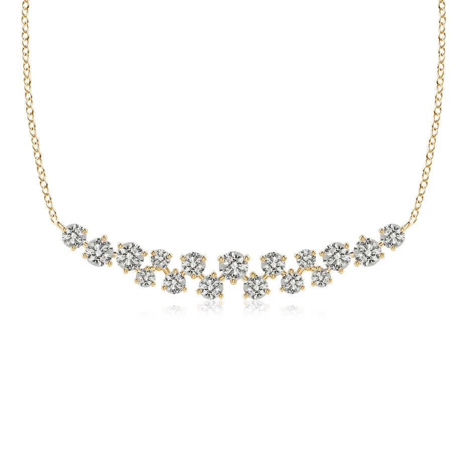 3mm KI3 Stardust Diamond Cluster Bar Pendant Necklace in Yellow Gold 