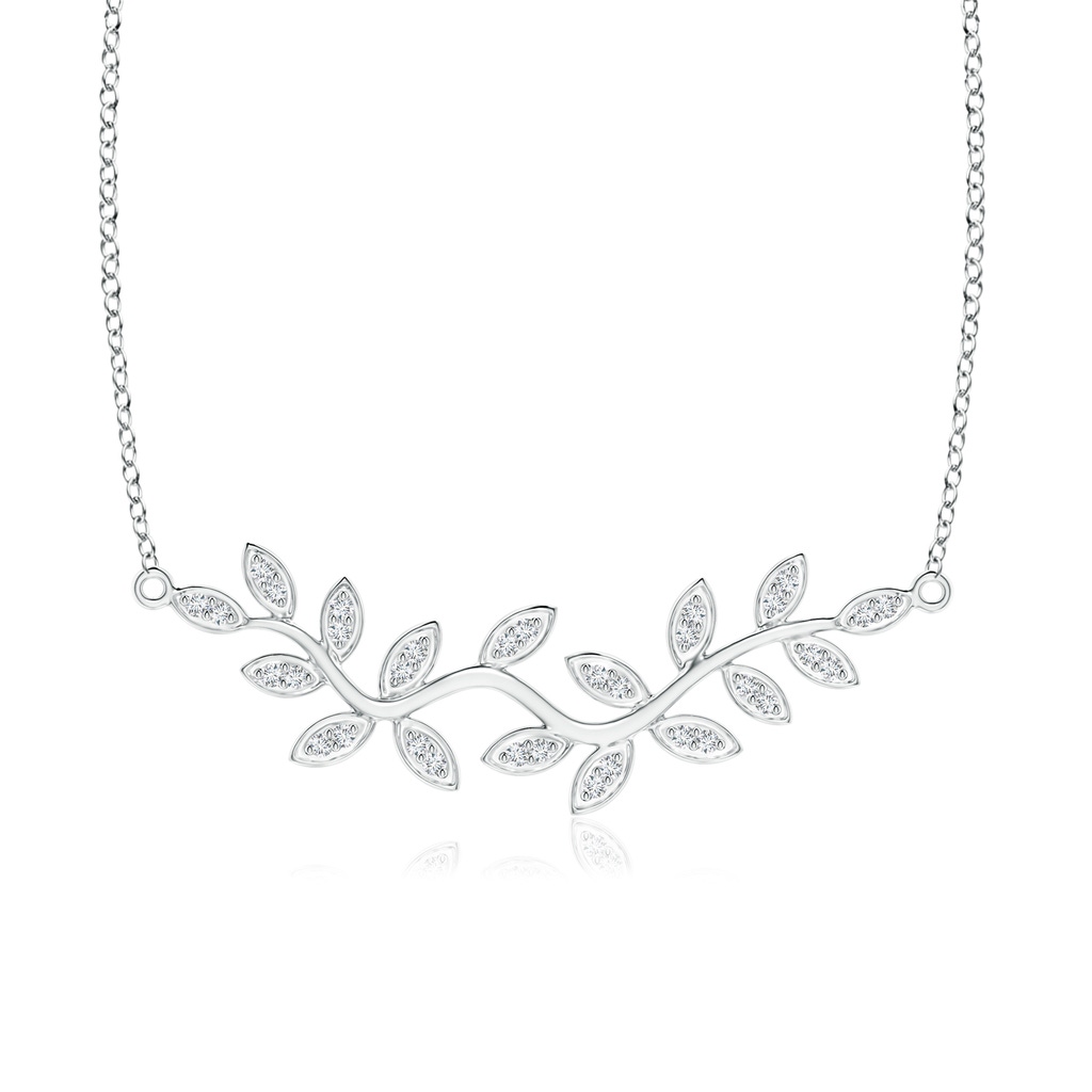 1.3mm GVS2 Nature Inspired Leaf and Vine Pave-Set Diamond Necklace in P950 Platinum