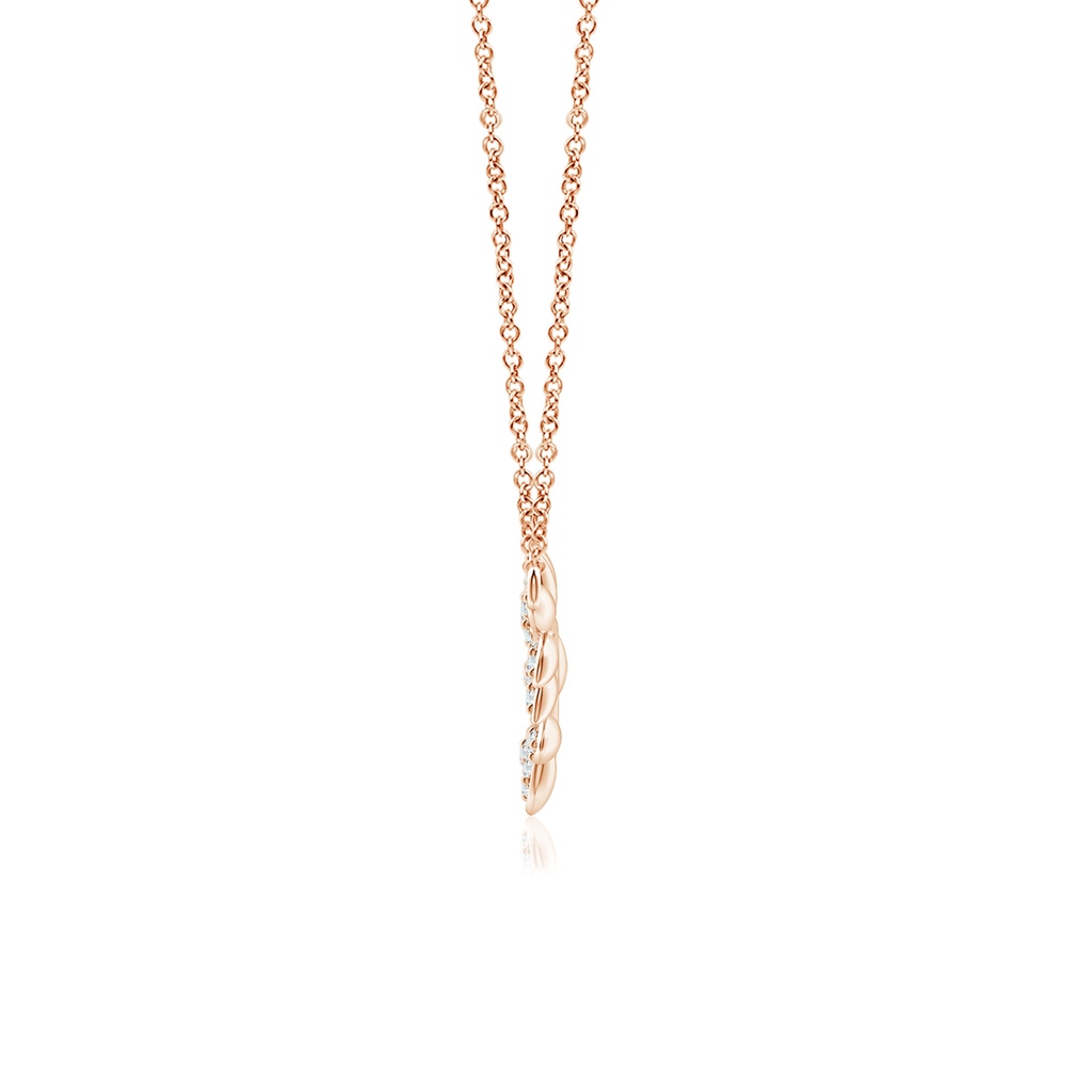 1.3mm GVS2 Nature Inspired Leaf and Vine Pave-Set Diamond Necklace in Rose Gold Side 1