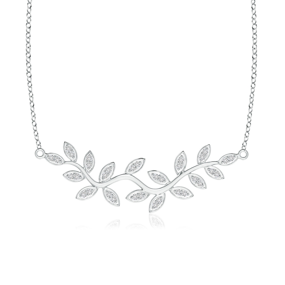 1.3mm HSI2 Nature Inspired Leaf and Vine Pave-Set Diamond Necklace in White Gold 