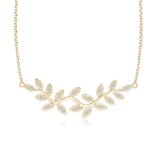 1.3mm HSI2 Nature Inspired Leaf and Vine Pave-Set Diamond Necklace in Yellow Gold