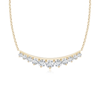 3.8mm GVS2 Classic Graduating Round Diamond Curved Necklace in Yellow Gold
