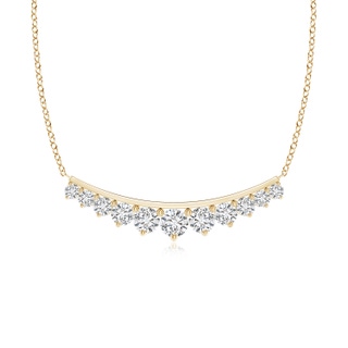 3.8mm HSI2 Classic Graduating Round Diamond Curved Necklace in 9K Yellow Gold