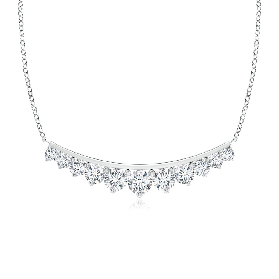 4.1mm GVS2 Classic Graduating Round Diamond Curved Necklace in White Gold 
