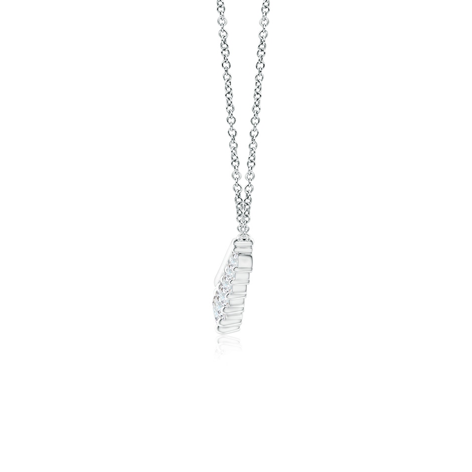 4.1mm GVS2 Classic Graduating Round Diamond Curved Necklace in White Gold side 1