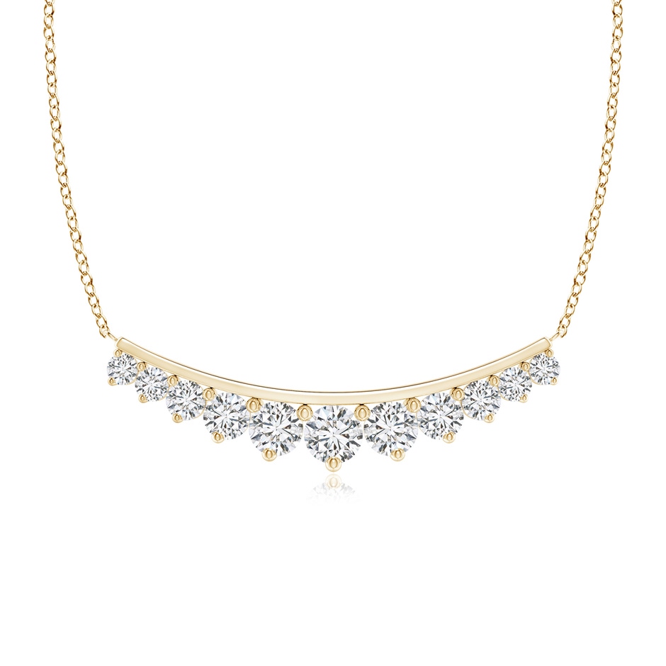 4.1mm HSI2 Classic Graduating Round Diamond Curved Necklace in Yellow Gold 