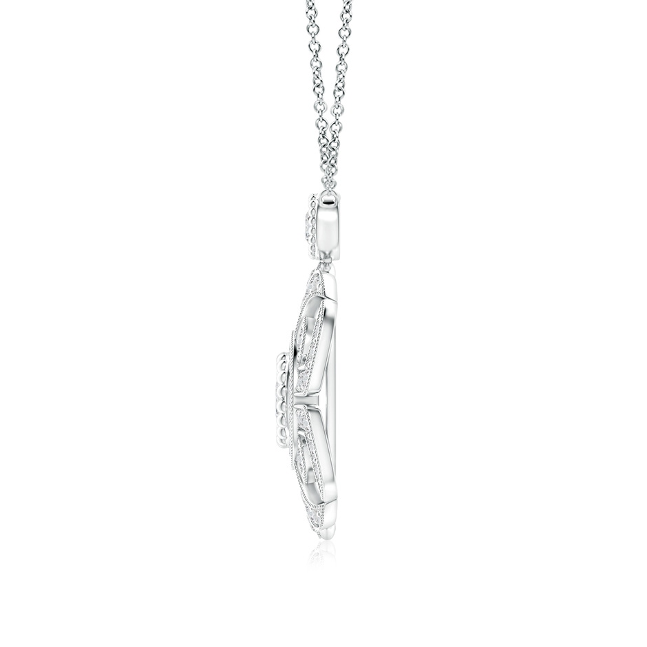 3.8mm HSI2 Art Deco Inspired Diamond Fashion Pendant with Milgrain in White Gold side-1