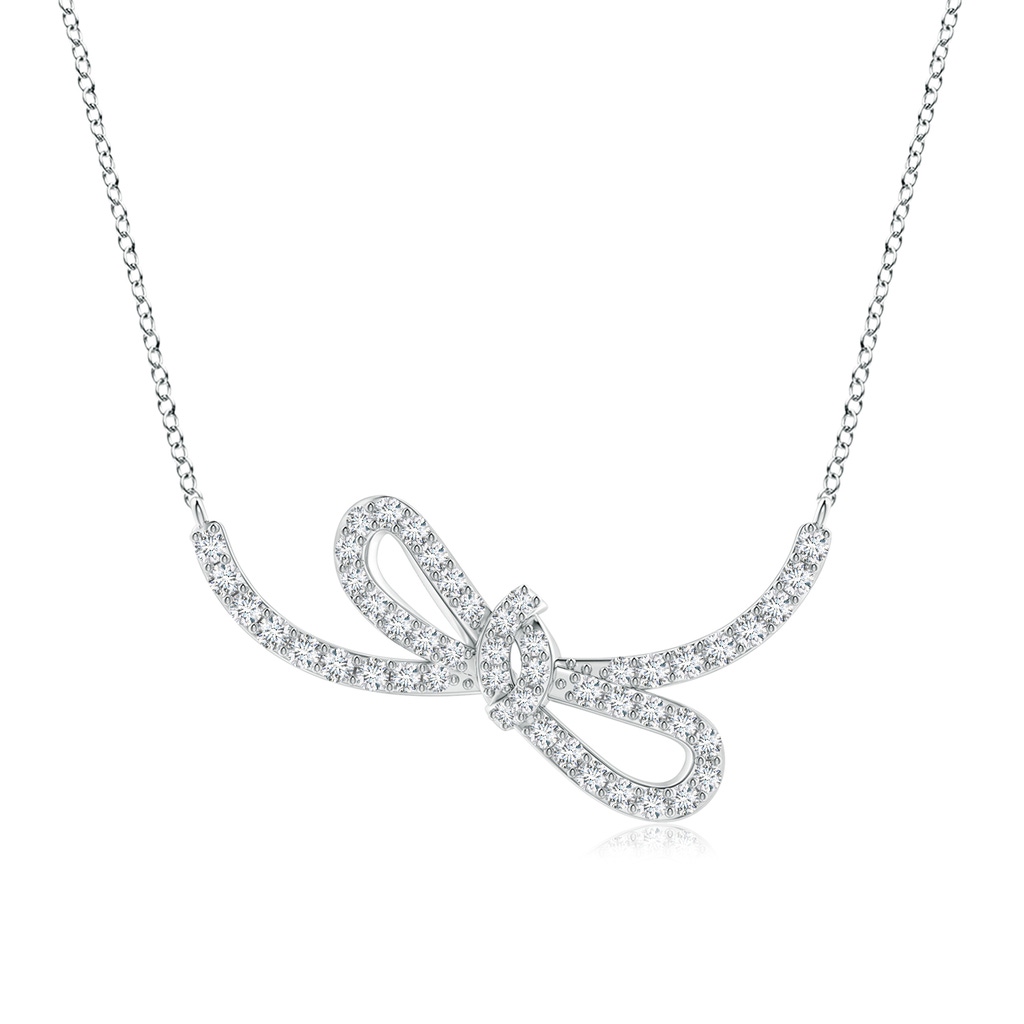 1.25mm GVS2 Diamond Infinity Bow Necklace in White Gold