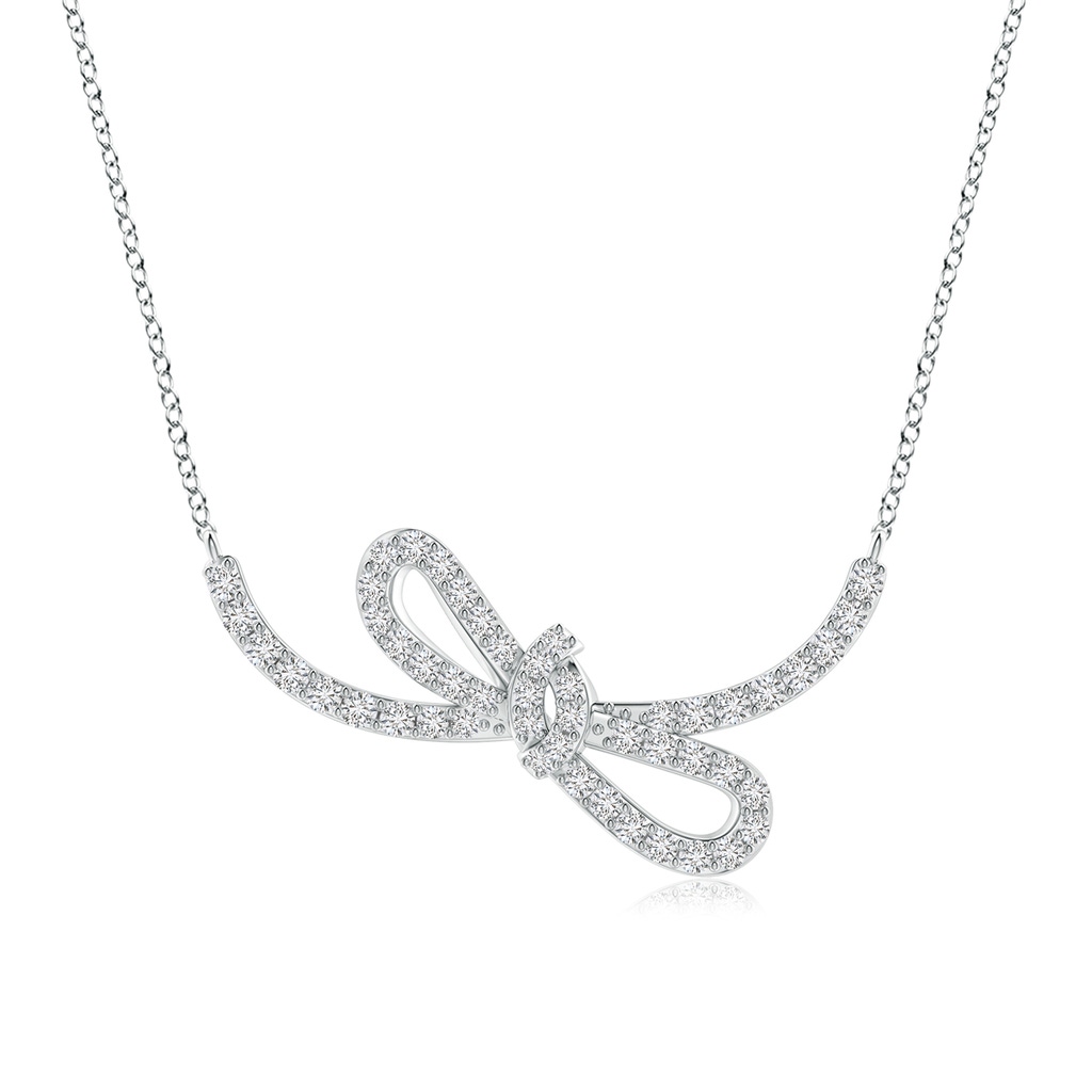 1.25mm HSI2 Diamond Infinity Bow Necklace in White Gold