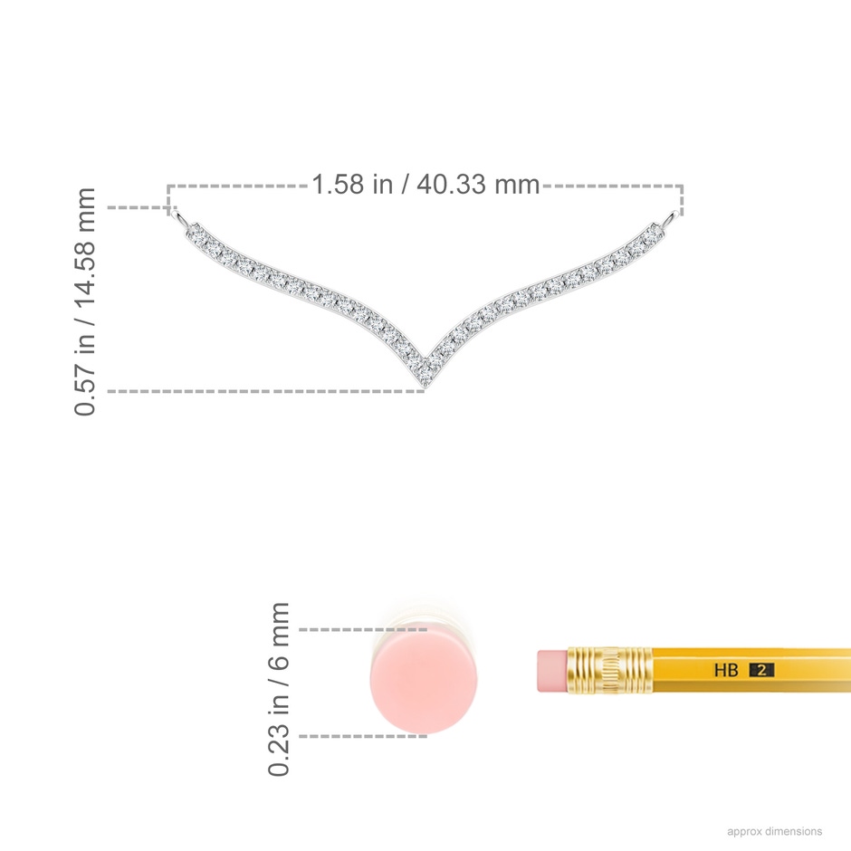 1.25mm GVS2 Prong-Set Diamond Curved Necklace in P950 Platinum ruler