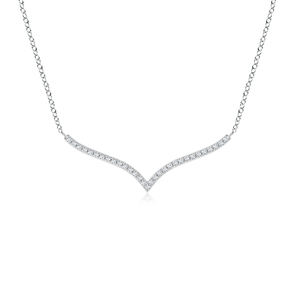 1.25mm GVS2 Prong-Set Diamond Curved Necklace in White Gold