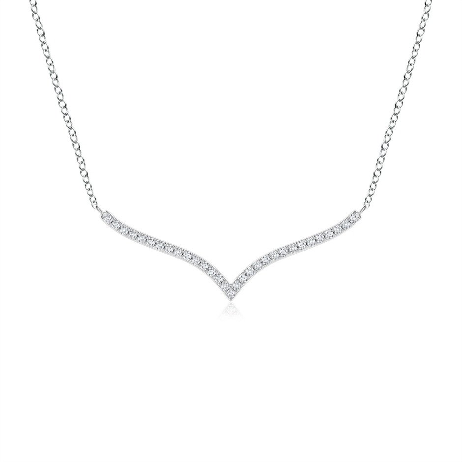 1.25mm GVS2 Prong-Set Diamond Curved Necklace in White Gold 