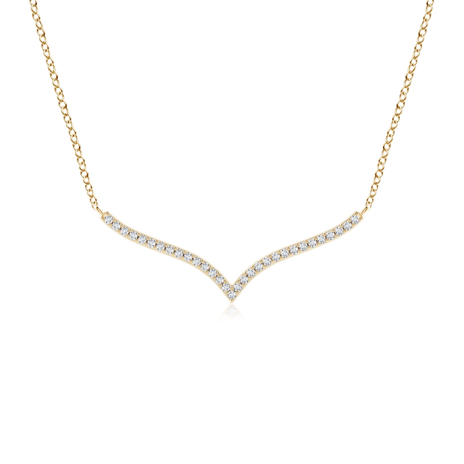 1.25mm GVS2 Prong-Set Diamond Curved Necklace in Yellow Gold 