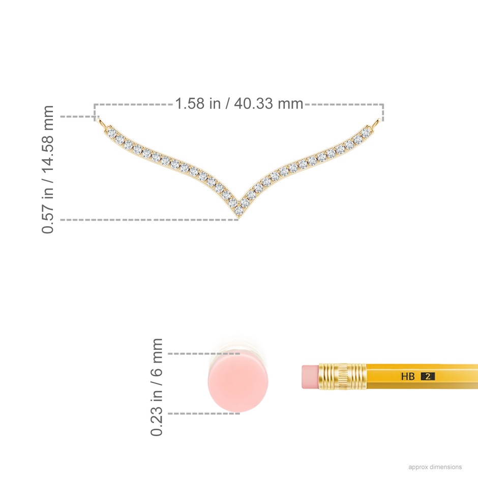 1.25mm GVS2 Prong-Set Diamond Curved Necklace in Yellow Gold ruler