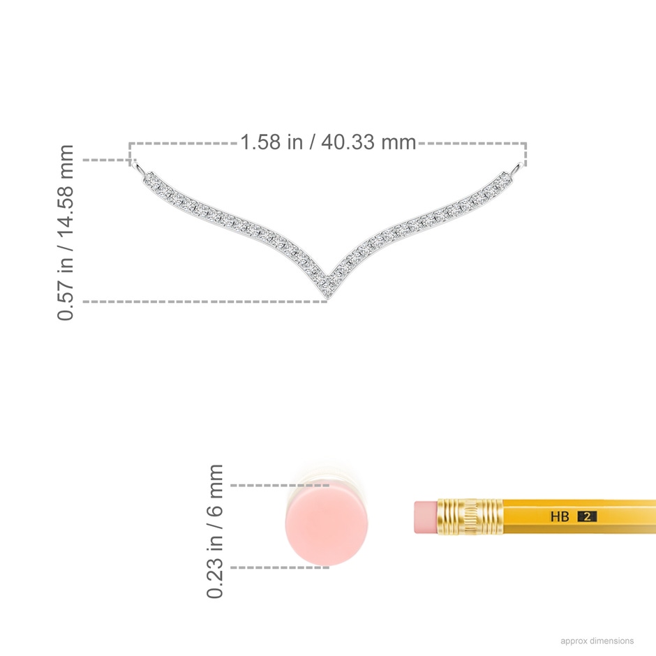 1.25mm HSI2 Prong-Set Diamond Curved Necklace in White Gold ruler