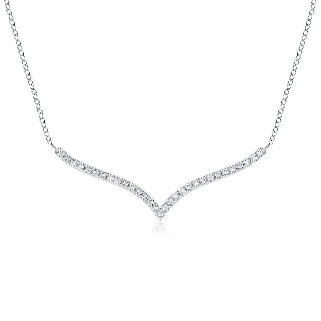 1.4mm GVS2 Prong-Set Diamond Curved Necklace in White Gold