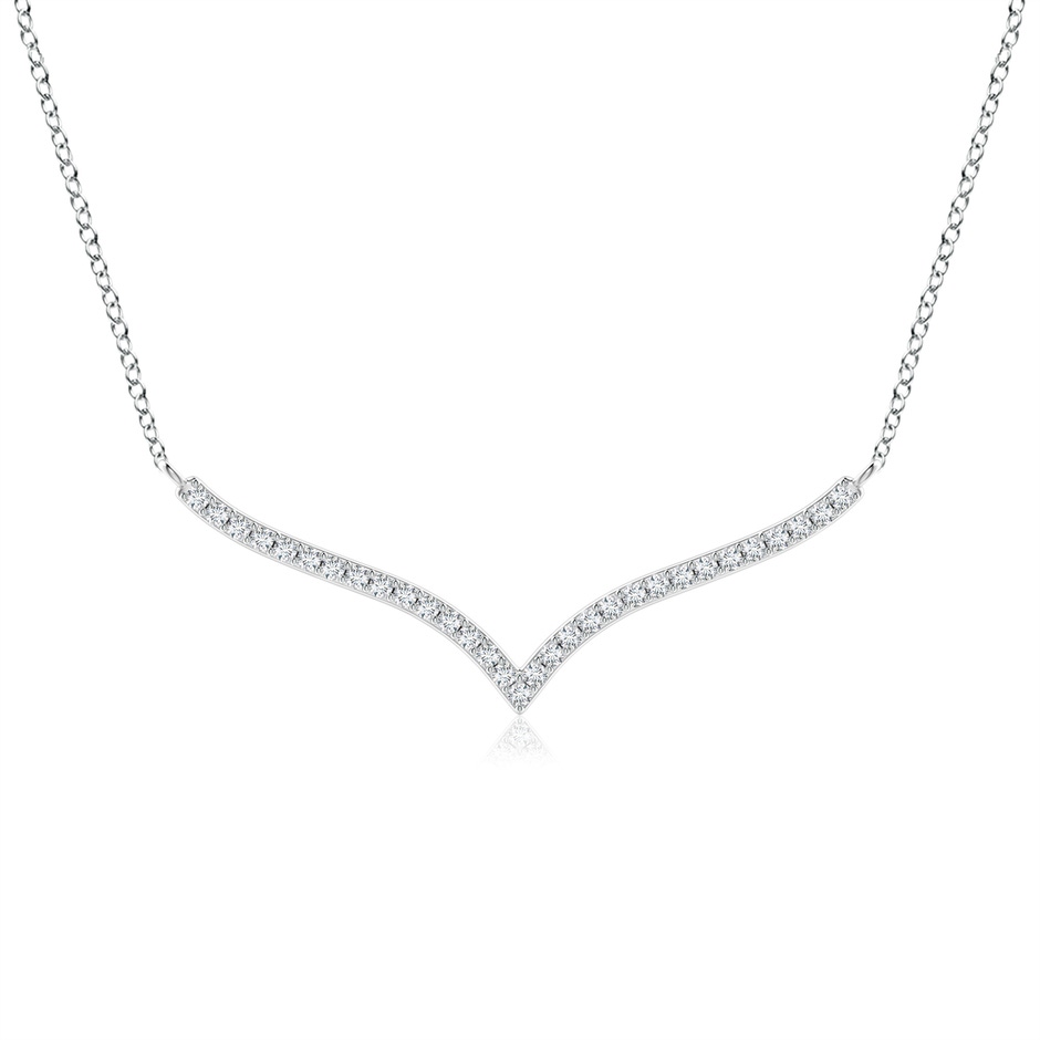 1.4mm GVS2 Prong-Set Diamond Curved Necklace in White Gold 