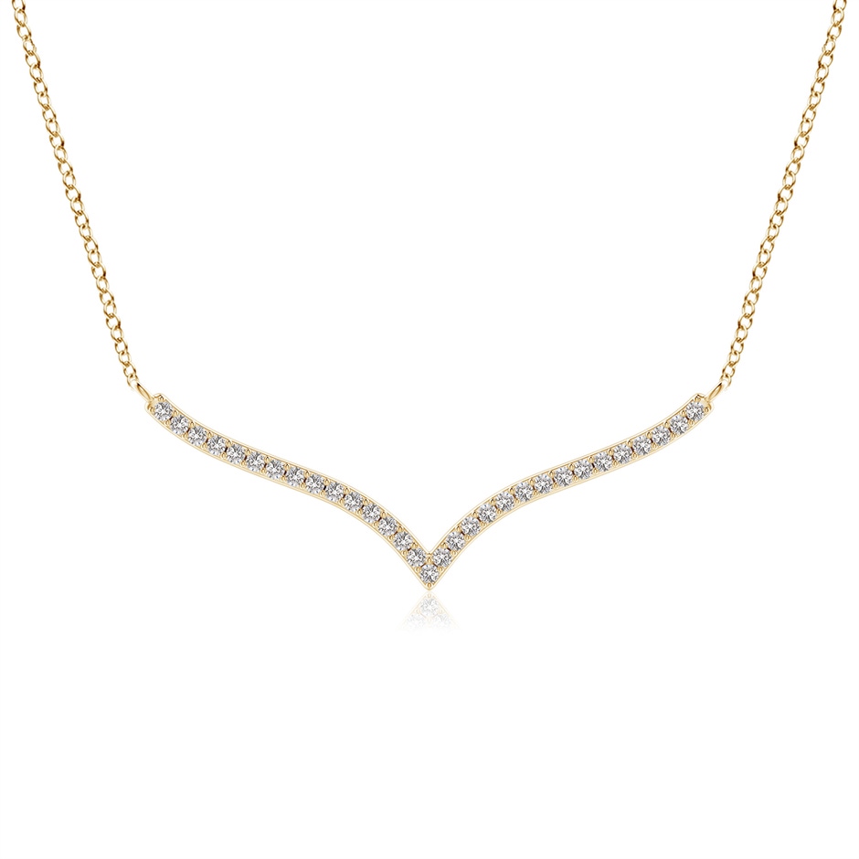 1.4mm IJI1I2 Prong-Set Diamond Curved Necklace in Yellow Gold 