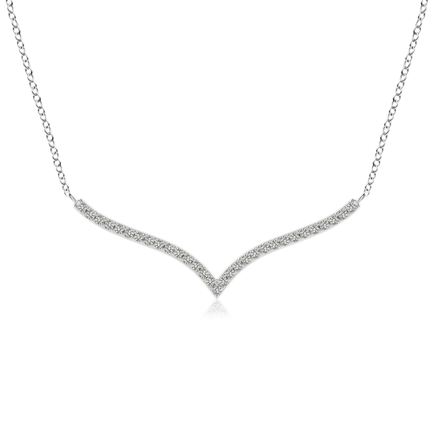 Prong-Set Diamond Curved Necklace