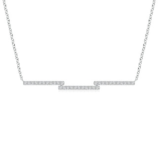 1.35mm HSI2 Diamond Step Bar Necklace in White Gold