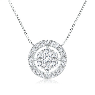 2.2mm GVS2 Pressure-Set Diamond Clustre Halo Pendant in White Gold