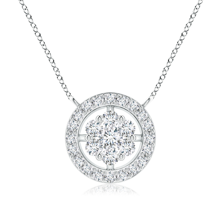 2.2mm GVS2 Pressure-Set Diamond Cluster Halo Pendant in White Gold 