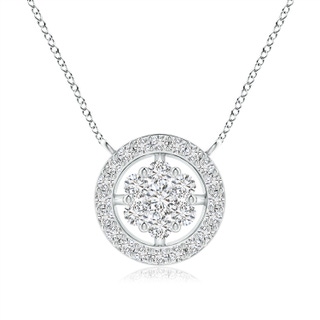 2.2mm HSI2 Pressure-Set Diamond Clustre Halo Pendant in White Gold