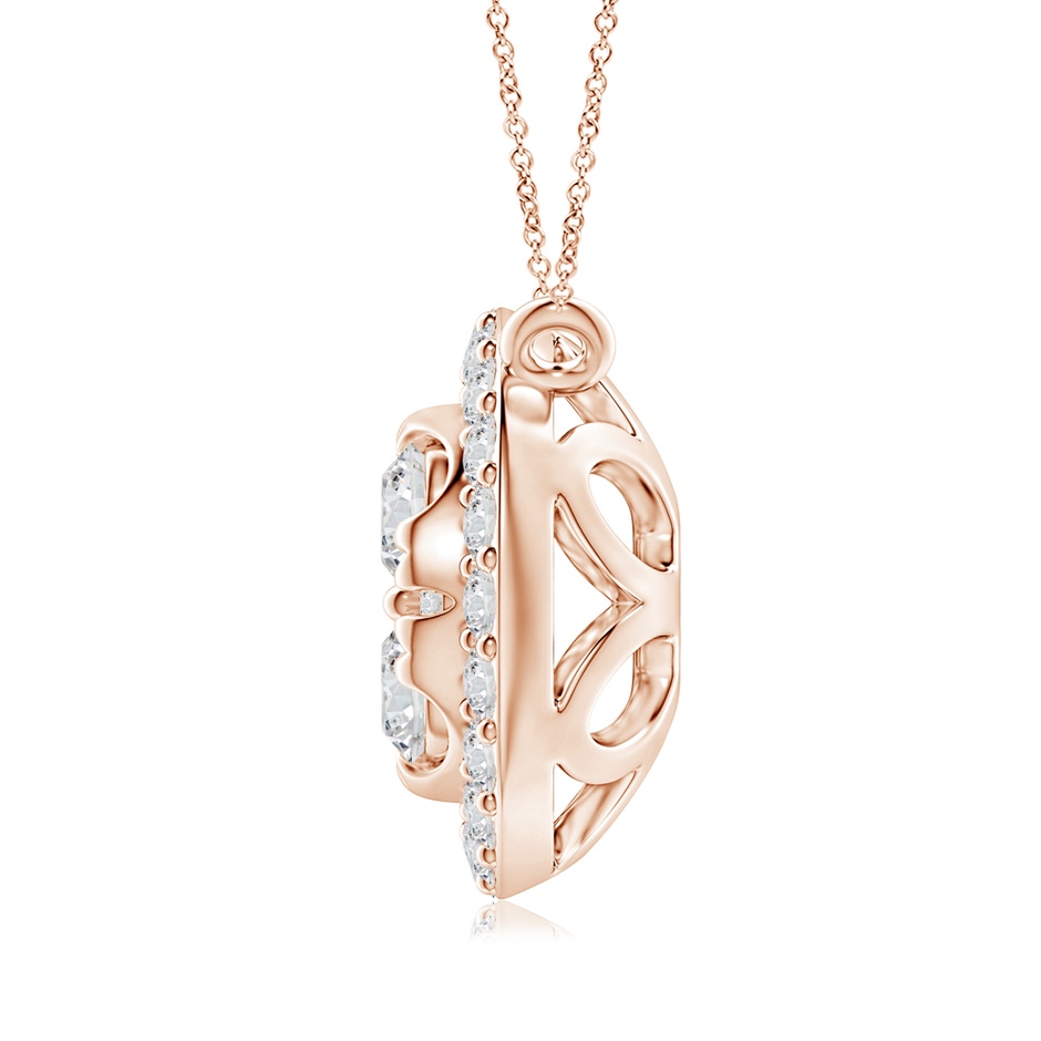 2.2mm HSI2 Diamond Clustre Halo Pendant in Rose Gold side-1