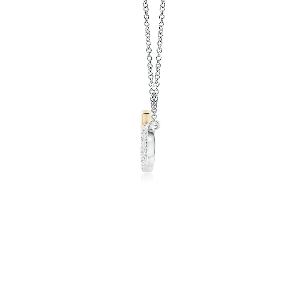 1.1mm GVS2 Diamond Horizontal Infinity Cross Pendant in Two Tone Gold in White Gold Yellow Gold side-1
