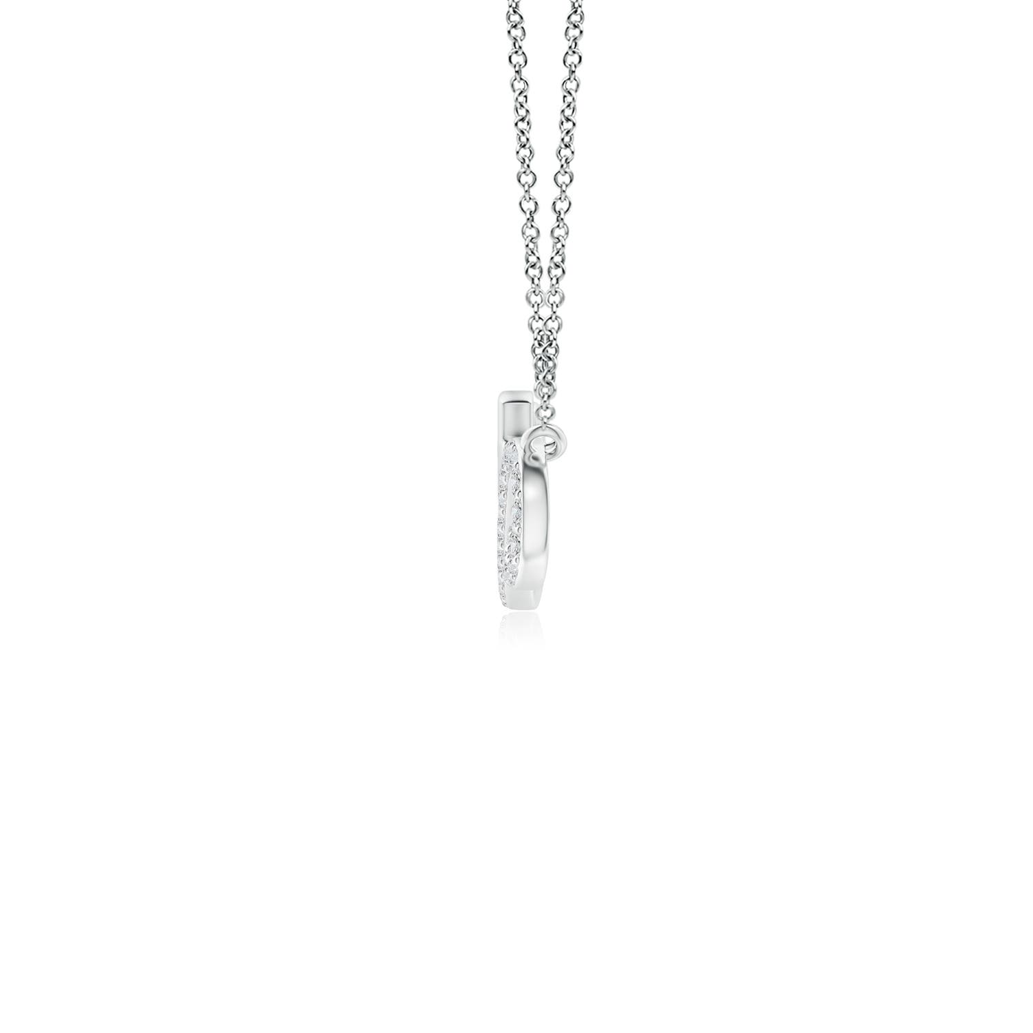 1.1mm HSI2 Diamond Horizontal Infinity Cross Pendant in Two Tone Gold in White Gold