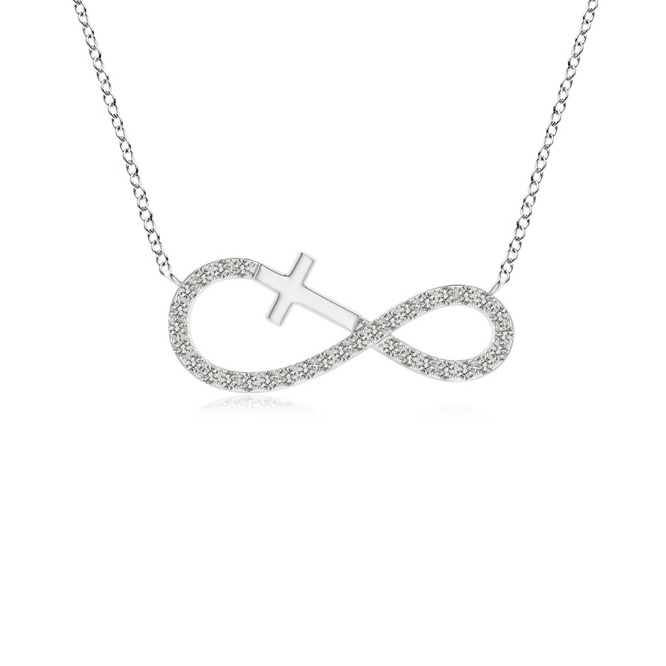 1.1mm KI3 Diamond Horizontal Infinity Cross Pendant in Two Tone Gold in White Gold 