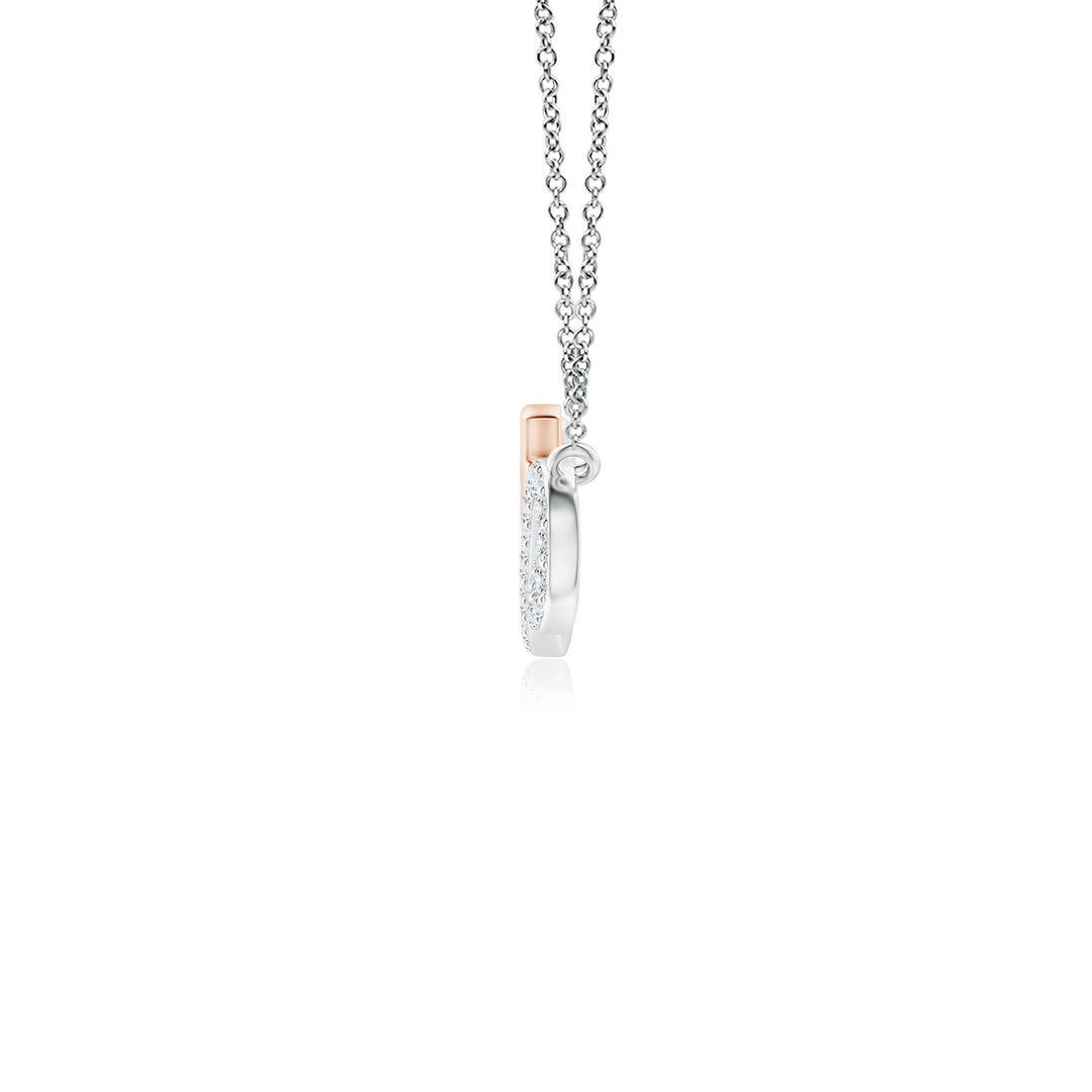 1.2mm GVS2 Diamond Horizontal Infinity Cross Pendant in Two Tone Gold in White Gold Rose Gold - side 2