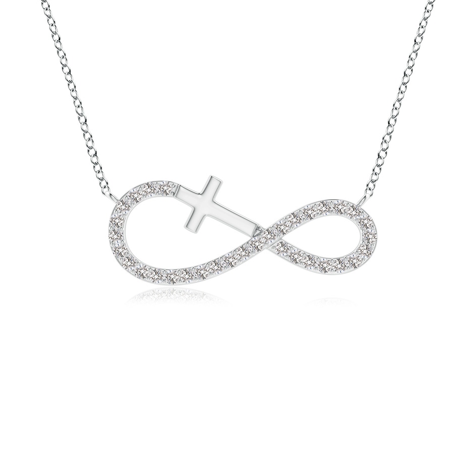 1.2mm IJI1I2 Diamond Horizontal Infinity Cross Pendant in Two Tone Gold in White Gold 