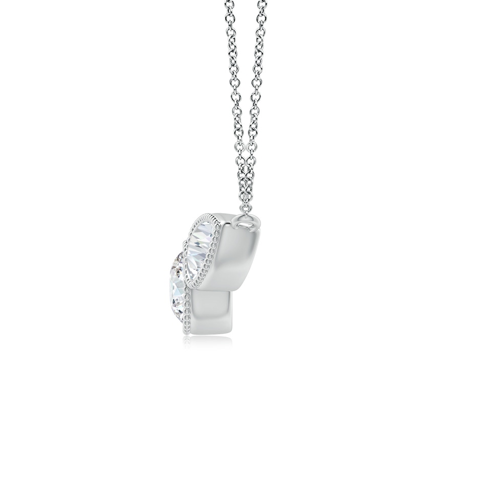 6x4mm GVS2 Bezel-Set Round and Pear-Shaped Diamond Necklace with Milgrain in P950 Platinum side-1