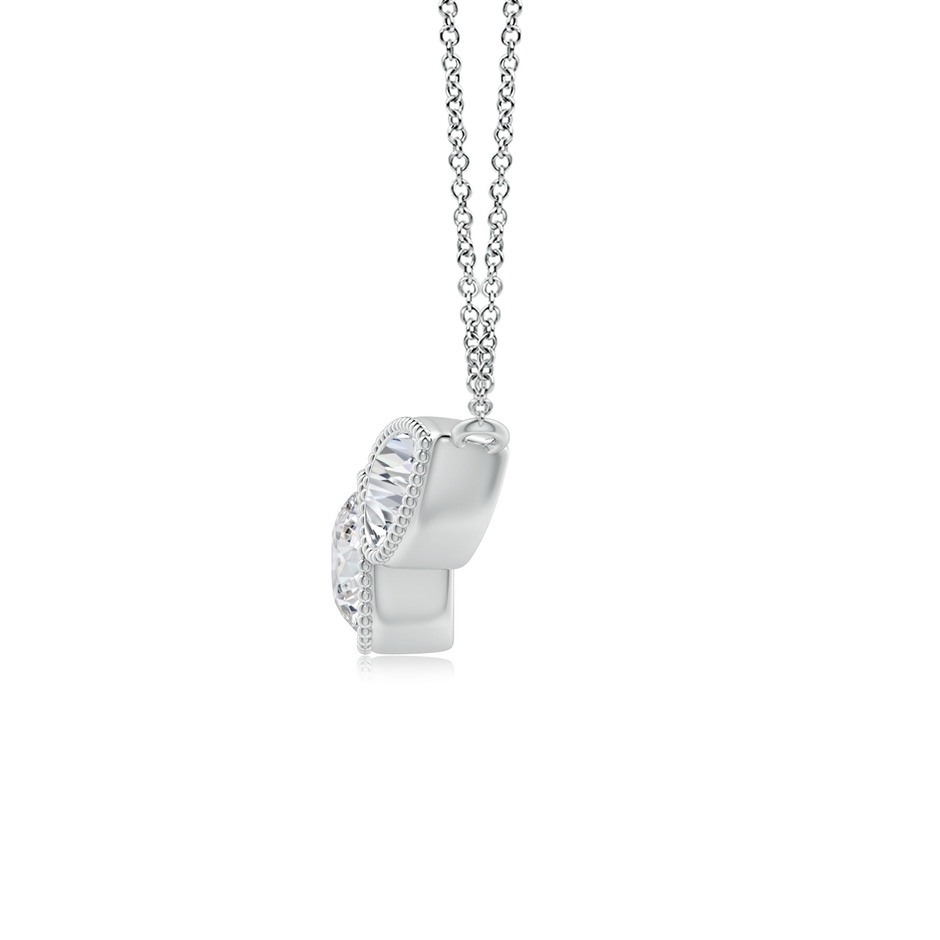 6x4mm HSI2 Bezel-Set Round and Pear-Shaped Diamond Necklace with Milgrain in P950 Platinum side-1
