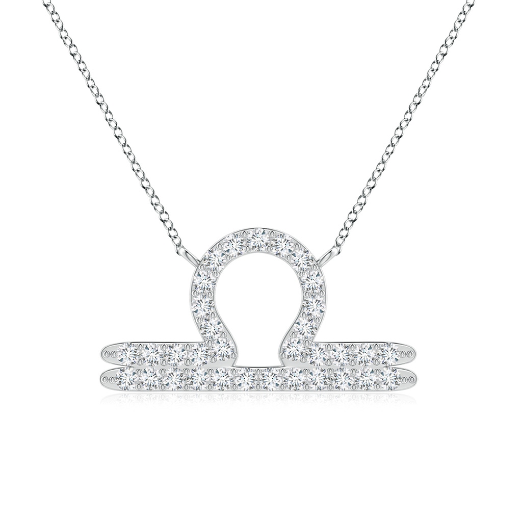 0.9mm GVS2 Diamond Libra Zodiac Sign Pendant in White Gold