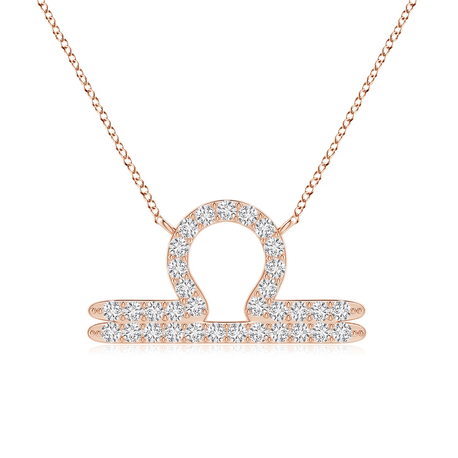 0.9mm HSI2 Diamond Libra Zodiac Sign Pendant in Rose Gold 