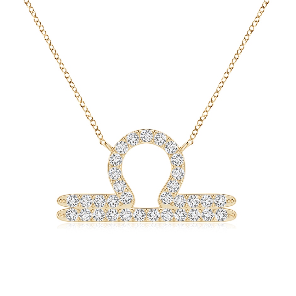 0.9mm HSI2 Diamond Libra Zodiac Sign Pendant in Yellow Gold 